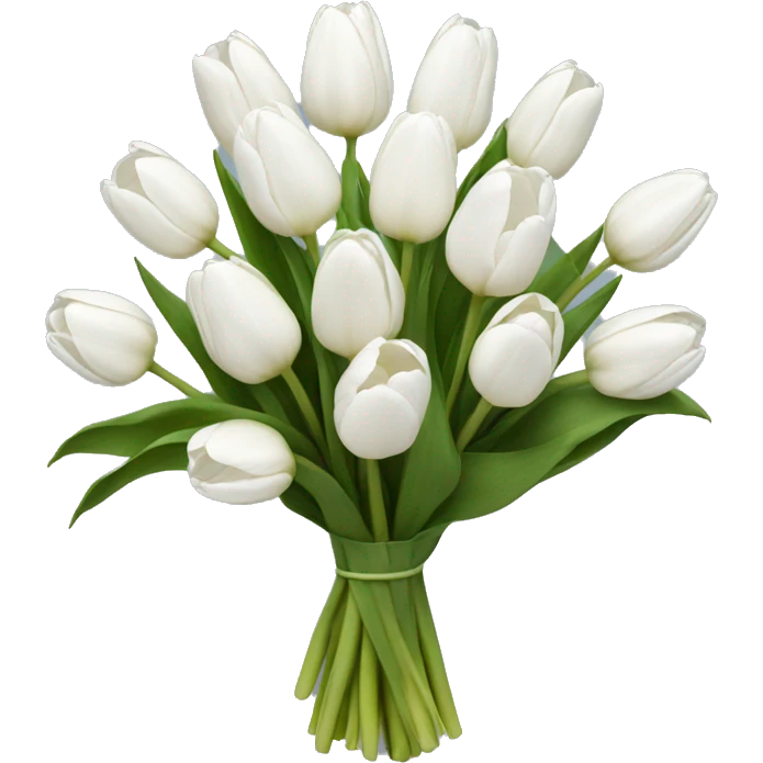 white tulip bouquet  emoji