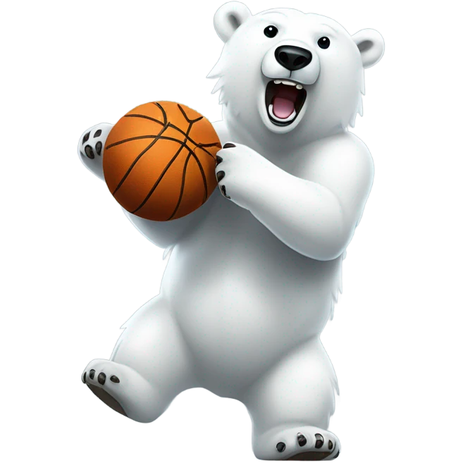 Polar bear playing basketball  emoji