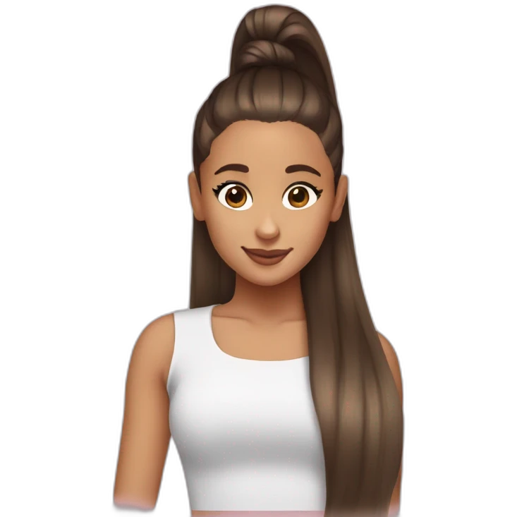 Ariana Grande with ponytail emoji