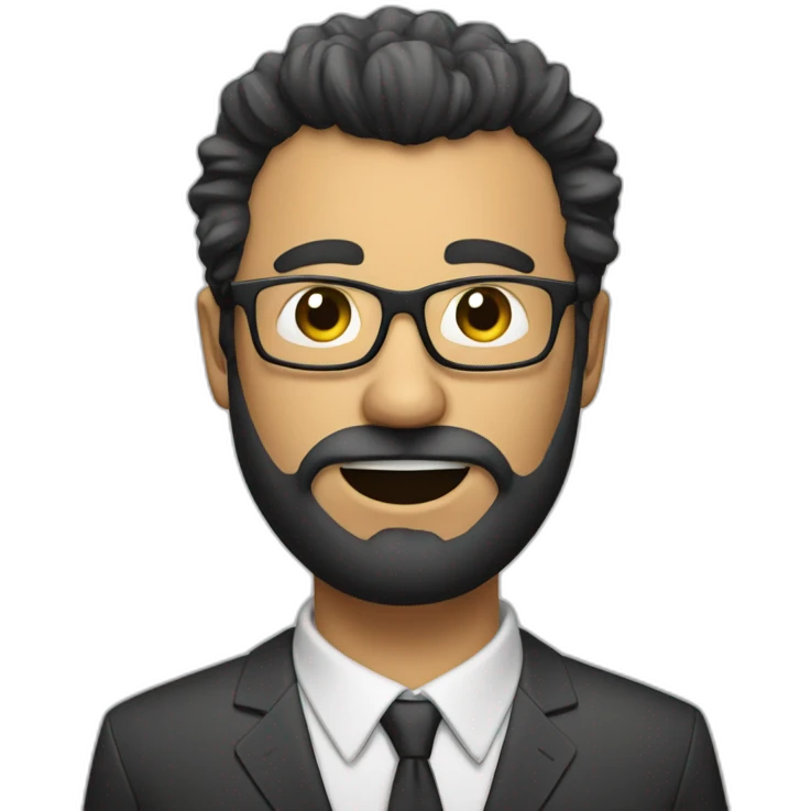 boss man with glasses and very hairy (all over) face emoji