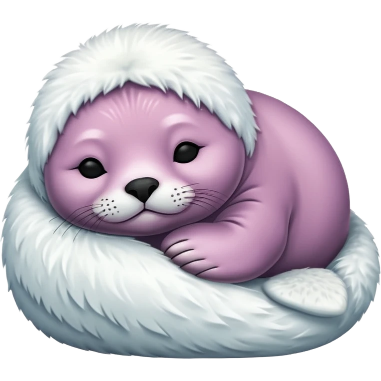 Fluffy Sleeping seal  emoji