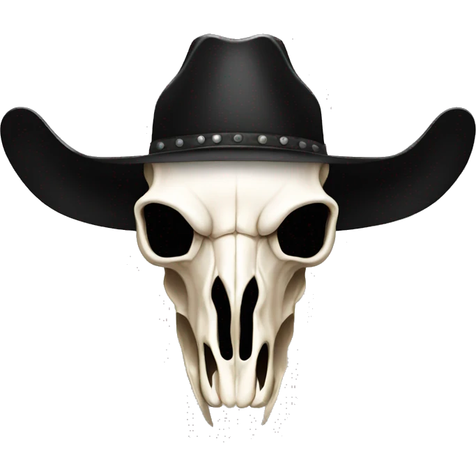 Longhorn cow skull black cowboy hat emoji