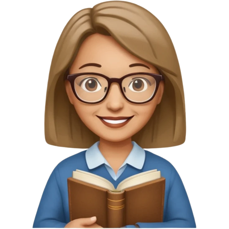 middle aged, The wise librarian emoji