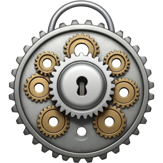 lock with internal gears. emoji