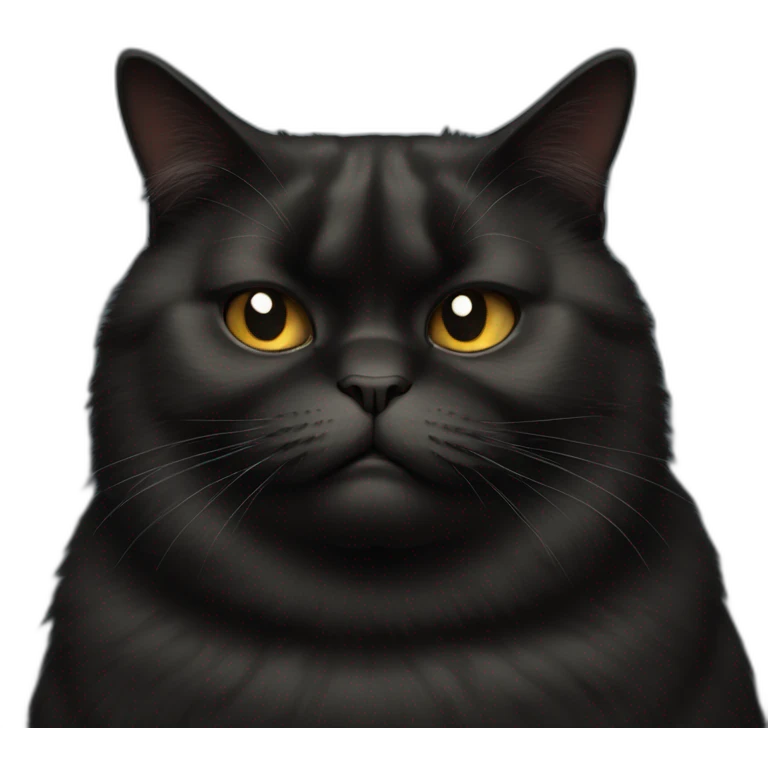 grumpy fat black cat emoji