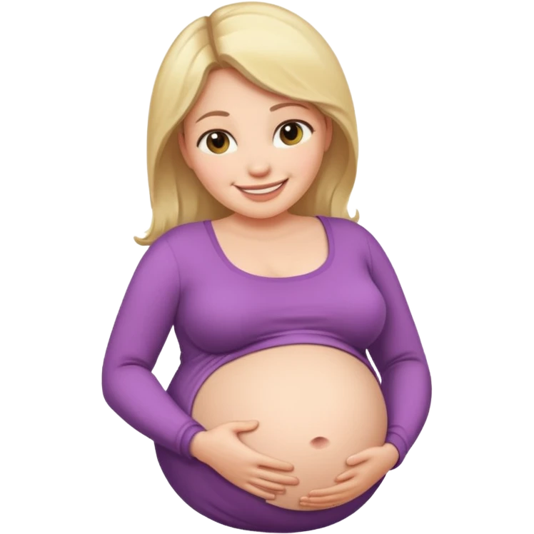 heavily pregnant woman with extra large belly emoji