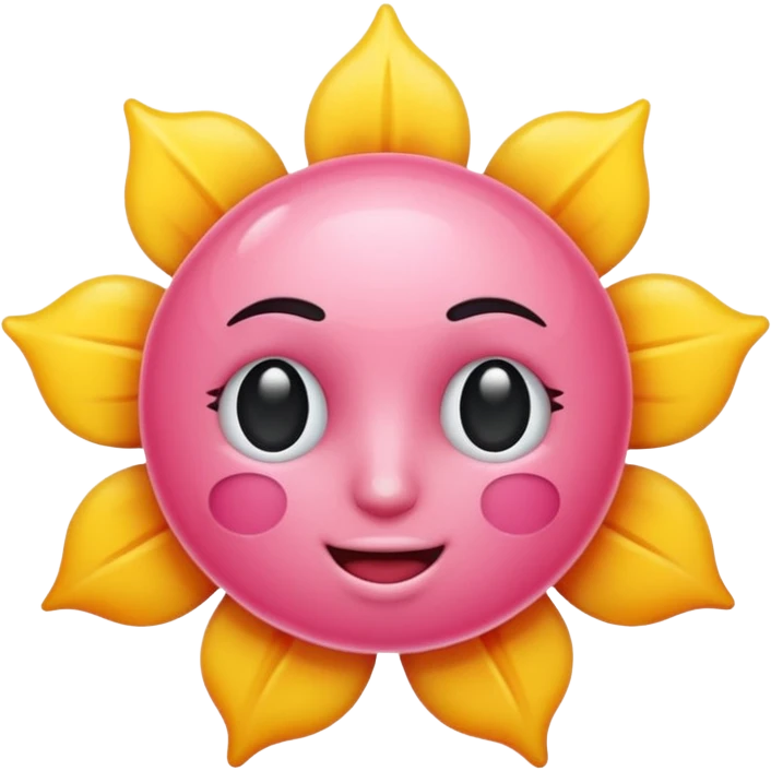 Sol na cor rosa emoji