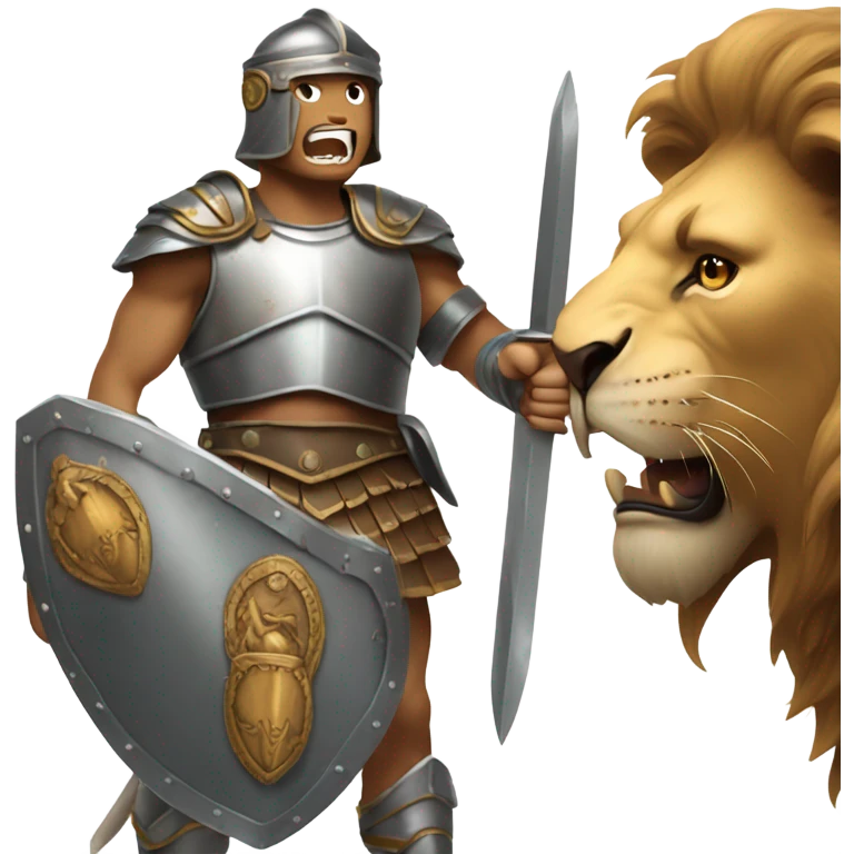 gladiator fighting a lion  emoji
