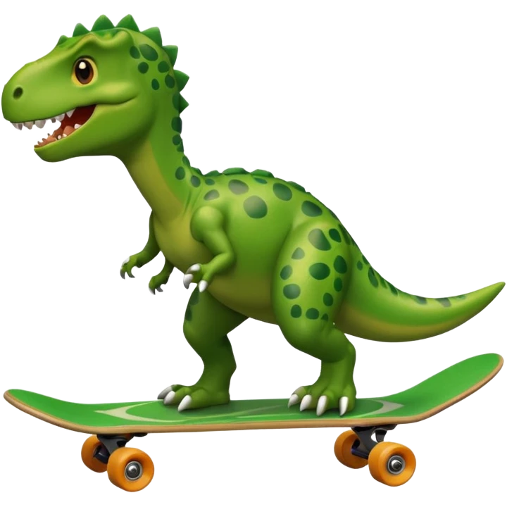 Dinosaur on a skateboard emoji