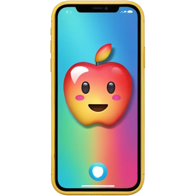 apple style emoji of a smartphone with a TikTok video playing on screen emoji