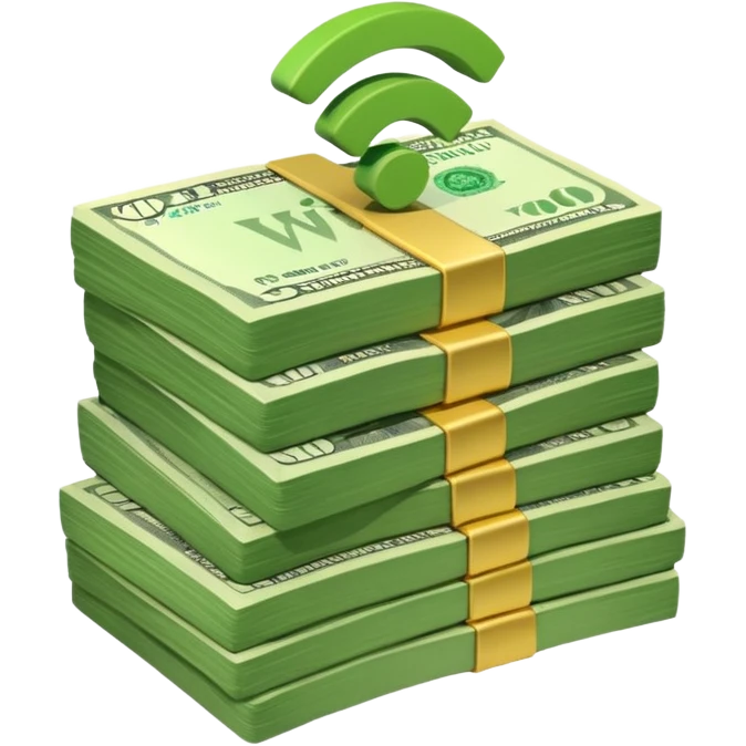 wifi money bill stack emoji
