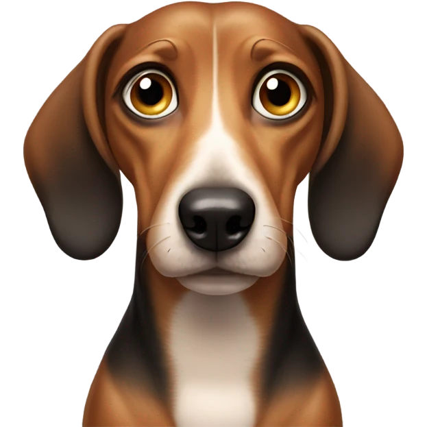 weiner dog with sad crying eyes emoji