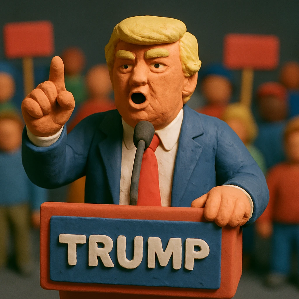 Donald Trump speaking at a rally emoji
