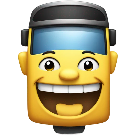 Smiley drives bus emoji