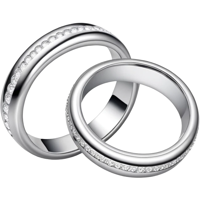 wedding rings with sparkles, simple and bold emoji