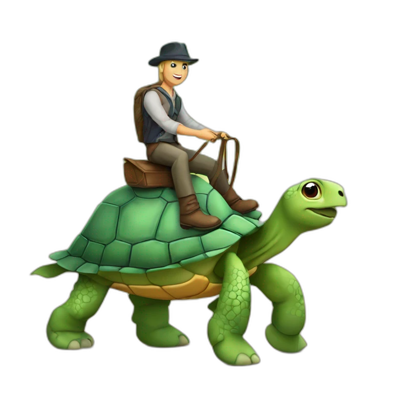 Une tortue sur un cheval emoji