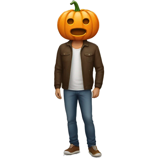 Guy with pumpkin on head emoji