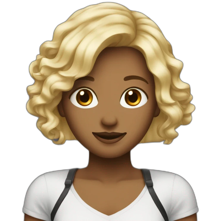 Home avec des cheveux noirs et deux petit endroit blond sur ses cheveux emoji