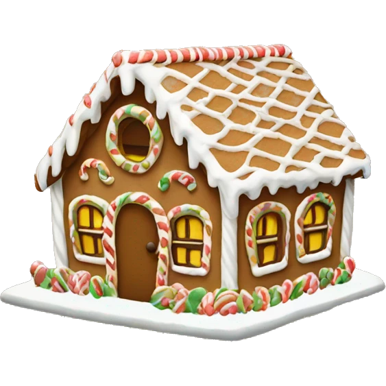 Neutral gingerbread house  emoji