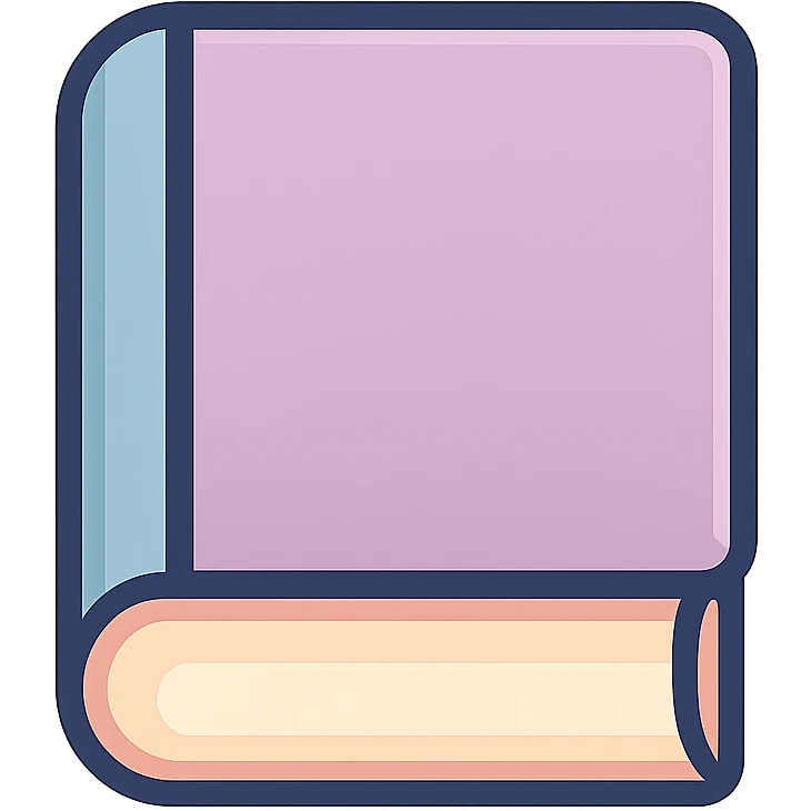 closed book, icon-color-outlined style, detailed shadows and highlights, thin clean contours, soft rounded shapes, pastel palette #98B5BC, #B5B3C1, #C9A3C9, #E4C0CA, #F7DCD1, #F7C0AA, modern Japanese pop art and sticker aesthetic, soft lighting, transparent background emoji