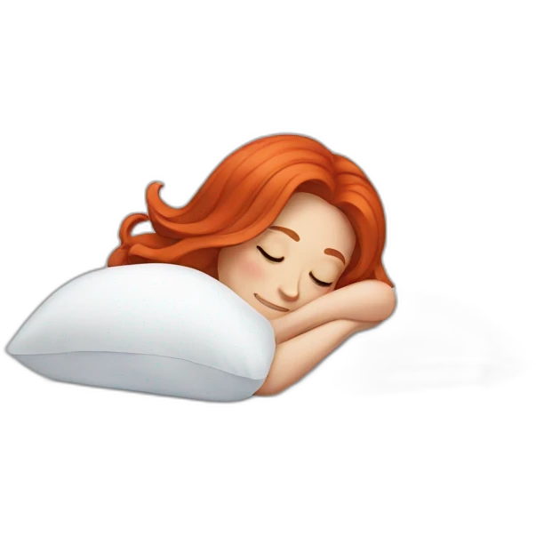 woman sleep with red hair and white shirt emoji