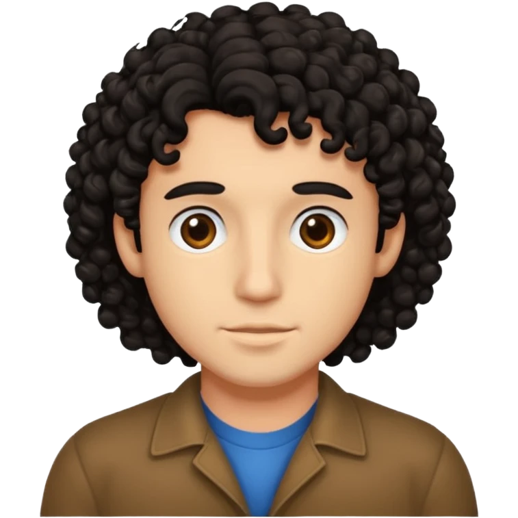 Zumbi com cabelo cacheado preto masculino  emoji
