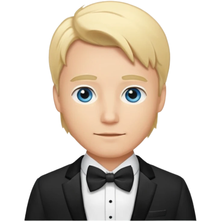 groom with blond hair and blue eyes wearing a tux emoji