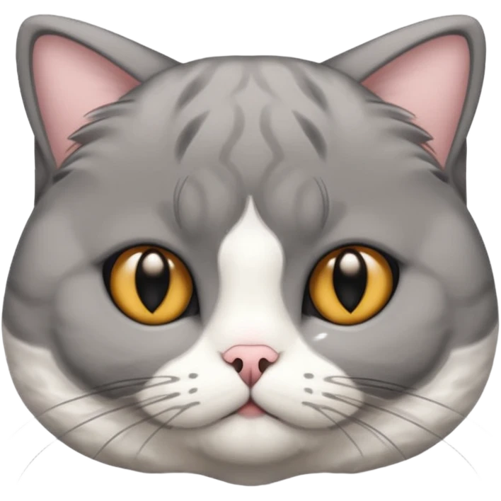 scottish fold cat with folded ears emoji