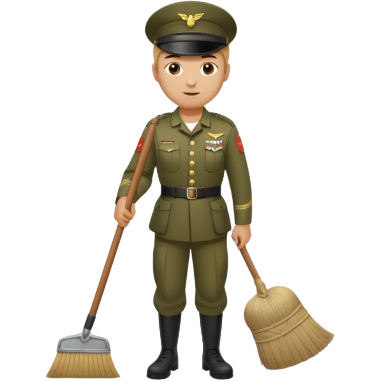 Soldier sweeping emoji