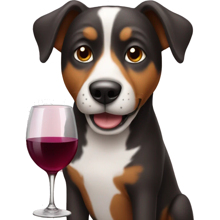 dog with wine emoji