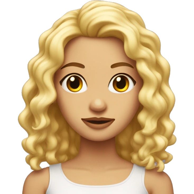chica rubia, con rizos y ojos claros emoji