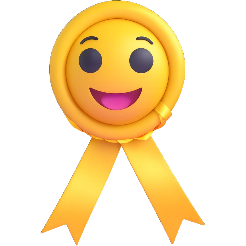 shiny ribbon in 3D emoji style emoji