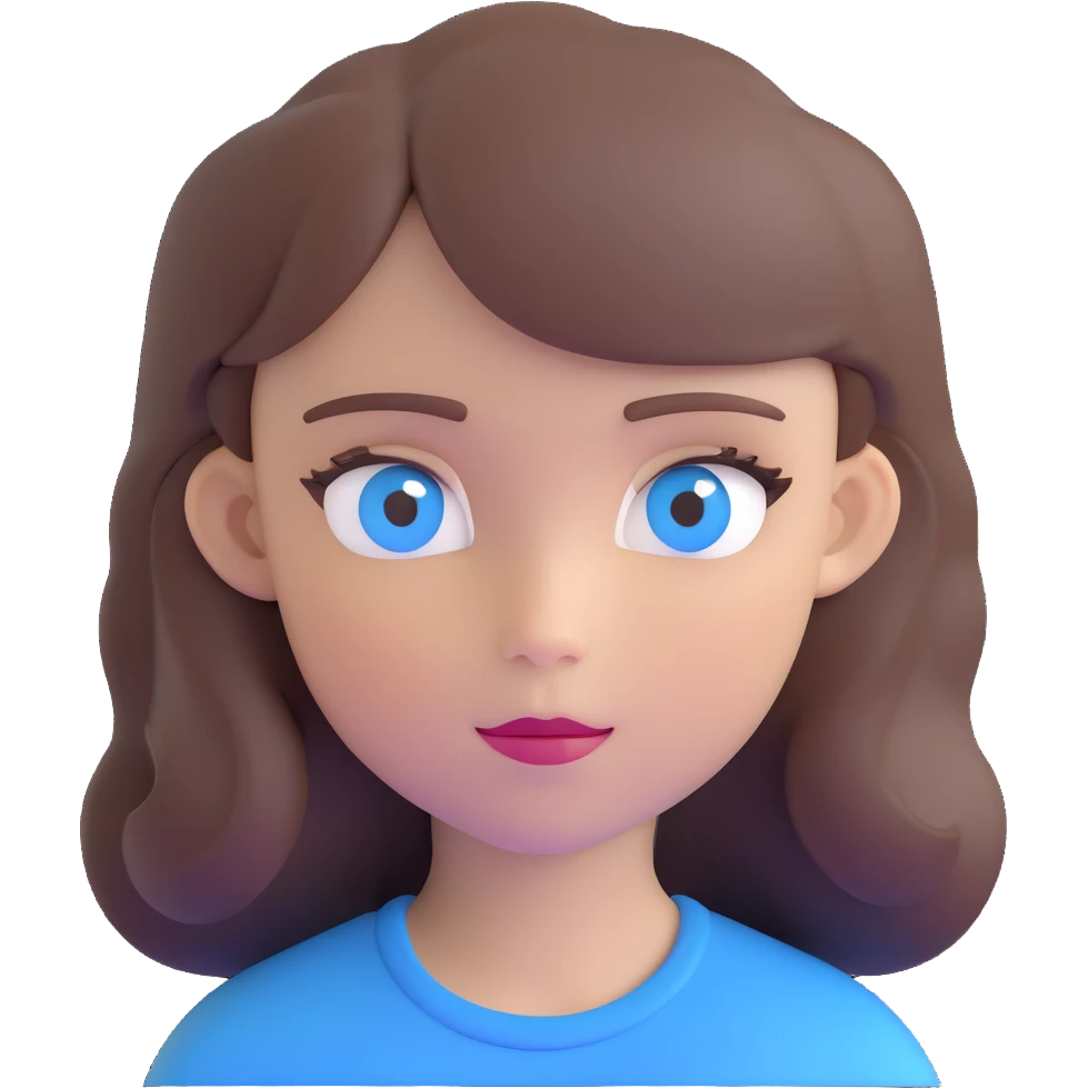girl with brown hair and blue eyes emoji