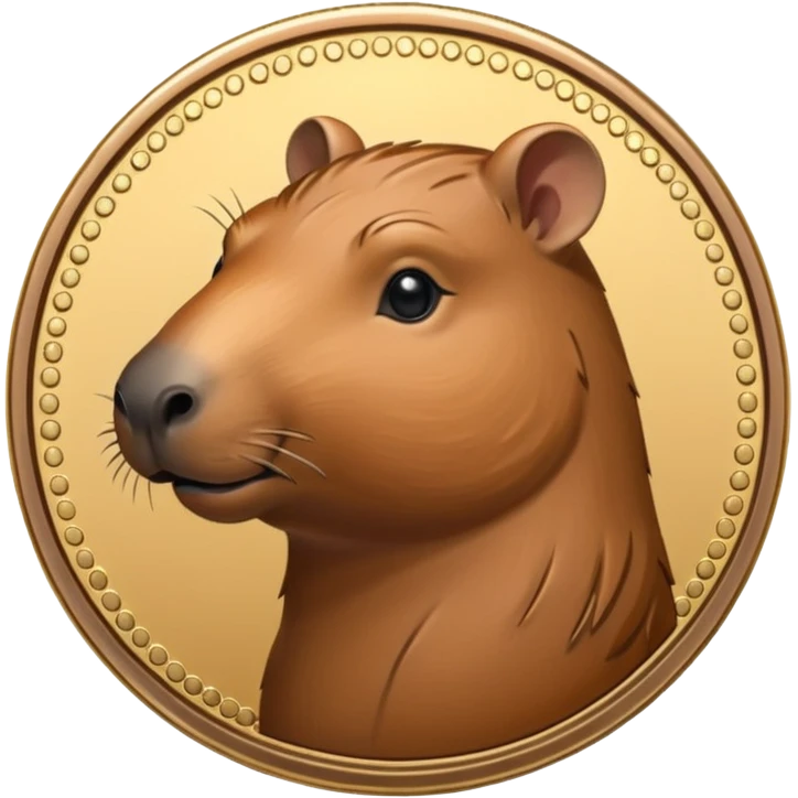 uma moeda de capybara fofinha emoji