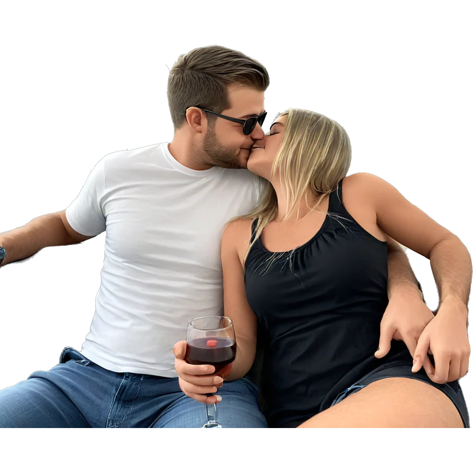 couple enjoying a romantic moment emoji
