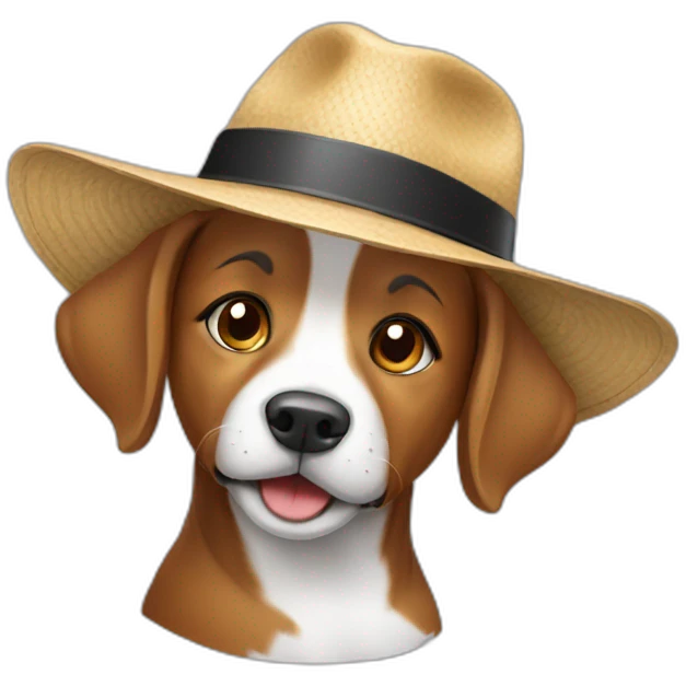 Dog with hat emoji