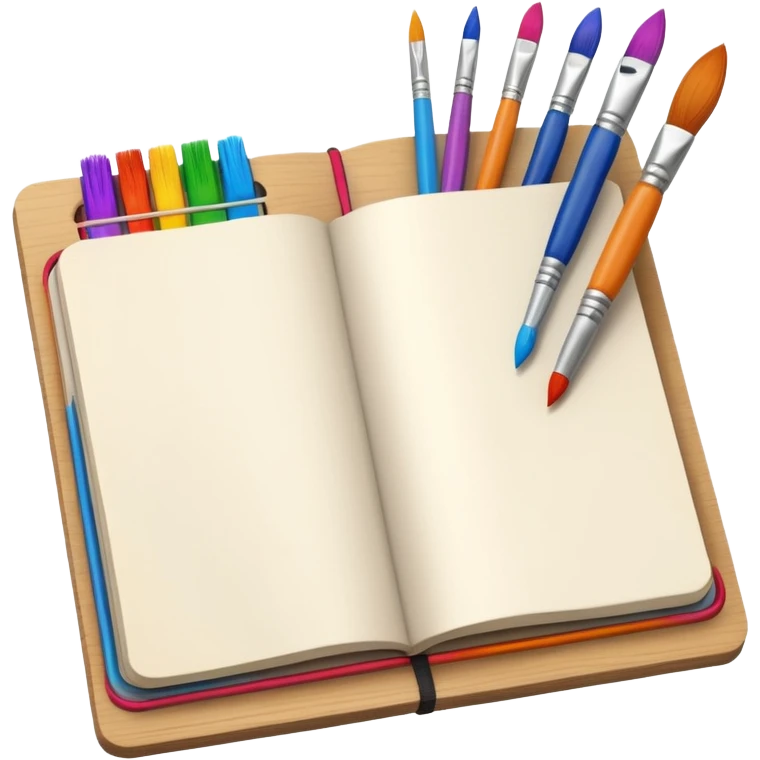 Sketchbook with brushes emoji