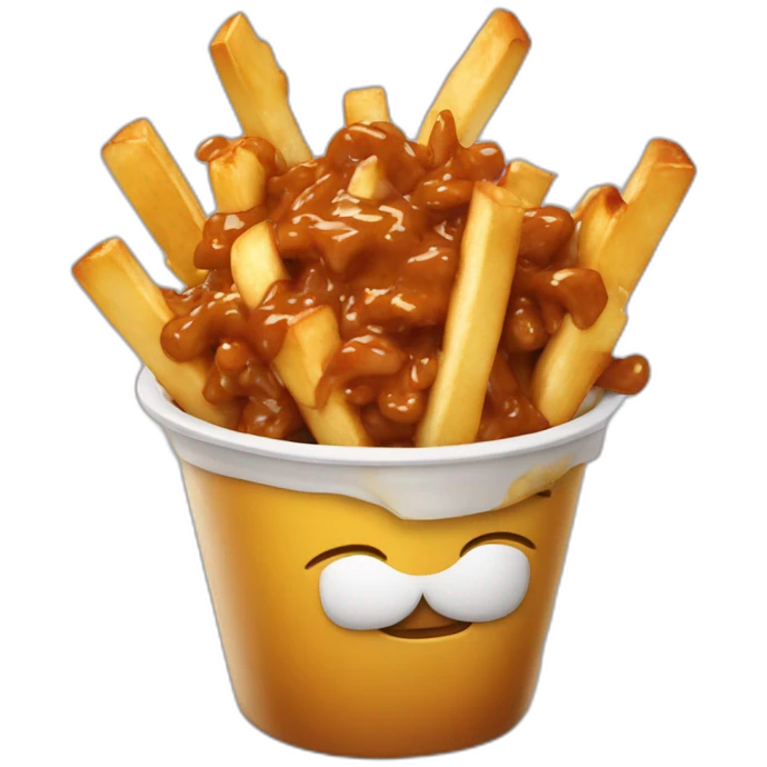 Poutine qui mange une poutine emoji