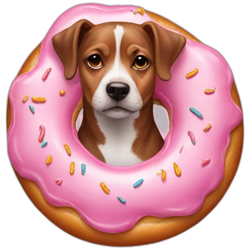 dog in a donut pink emoji