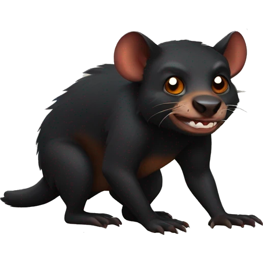 Tasmanian devil with burnt face emoji