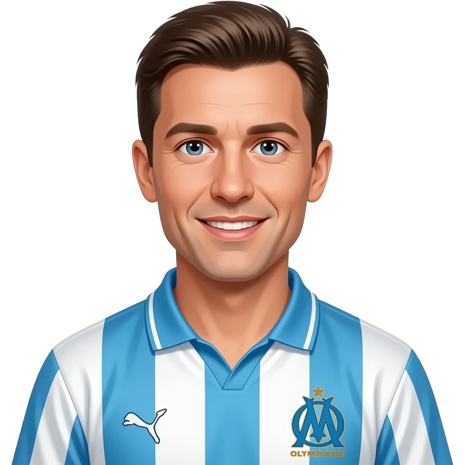 young eric cantona, vintage 90 olympique de marseille soccer jersey emoji