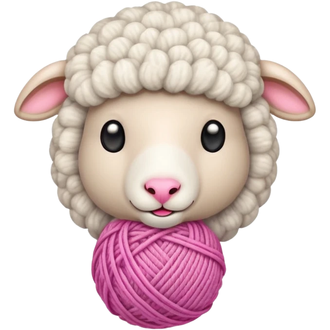 Sheep knitting yarn ball  emoji