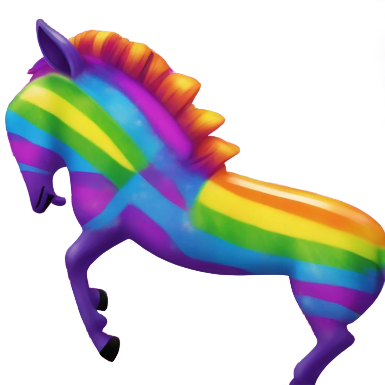 Lisa frank rainbow zebra with glitter purple stripes emoji
