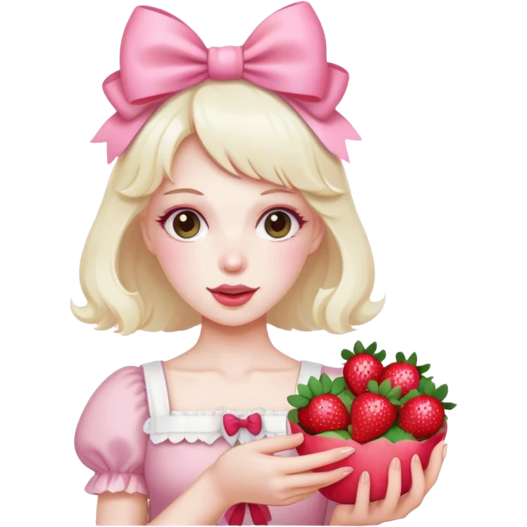 strawberry’s and pink bows emoji