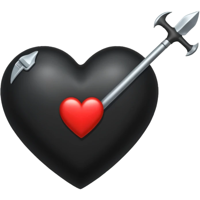 Corazón negro con una flecha emoji