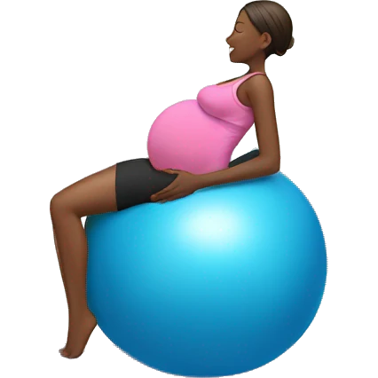 Pregnant woman on yoga ball emoji