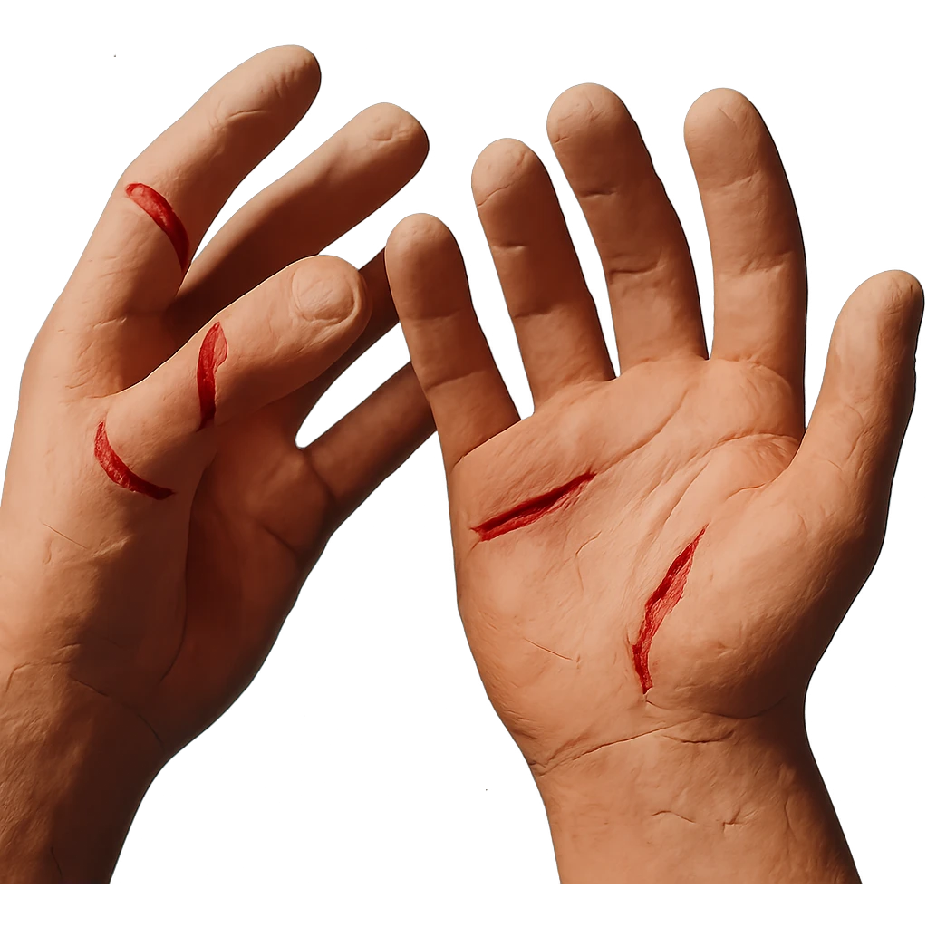 hands with cuts emoji