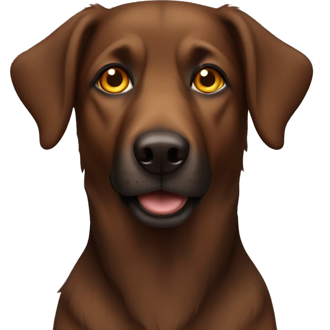 Brown shepherd dog without white with yellow eyes emoji