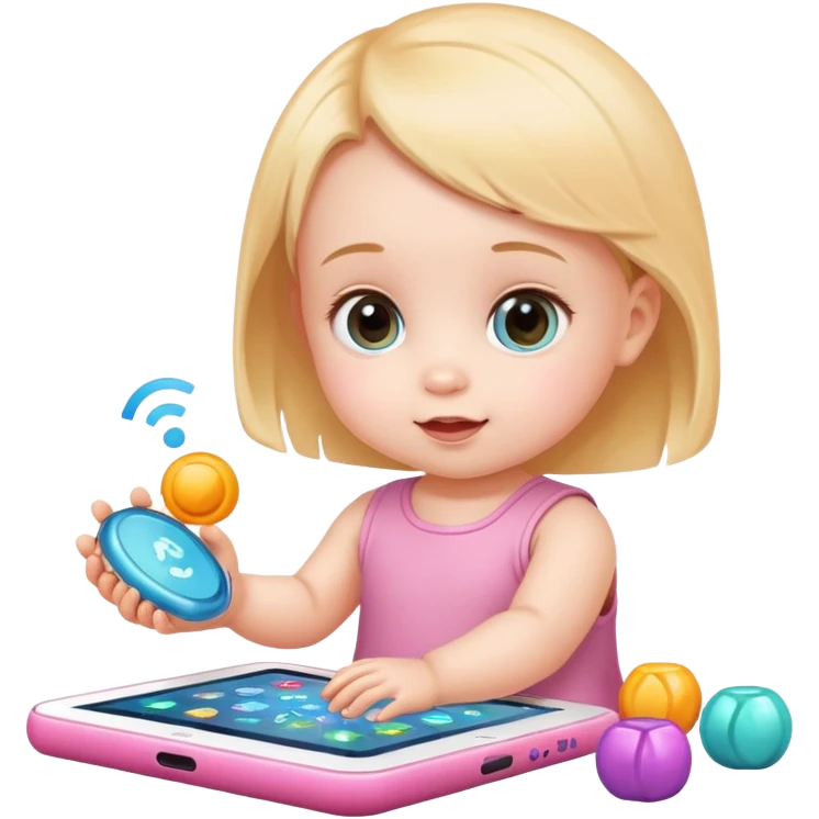 baby girl playing with ai tools  emoji