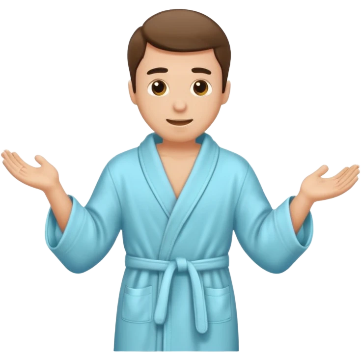 Create a man taking off his bathrobe  emoji